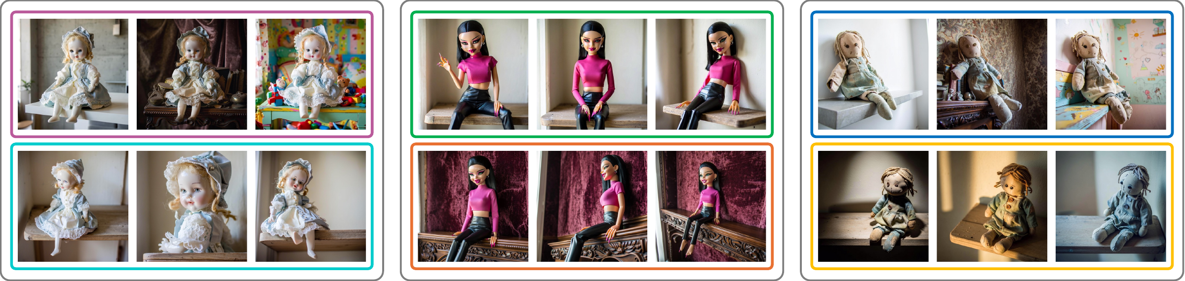 Semantic Browsing result gallery for the prompt: A doll on a shelf.